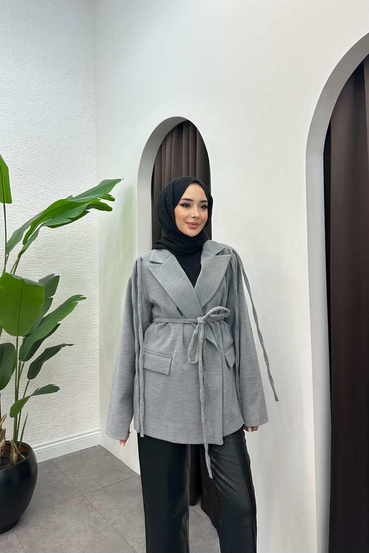 Elina Premium Kaşe Ceket - GRİ