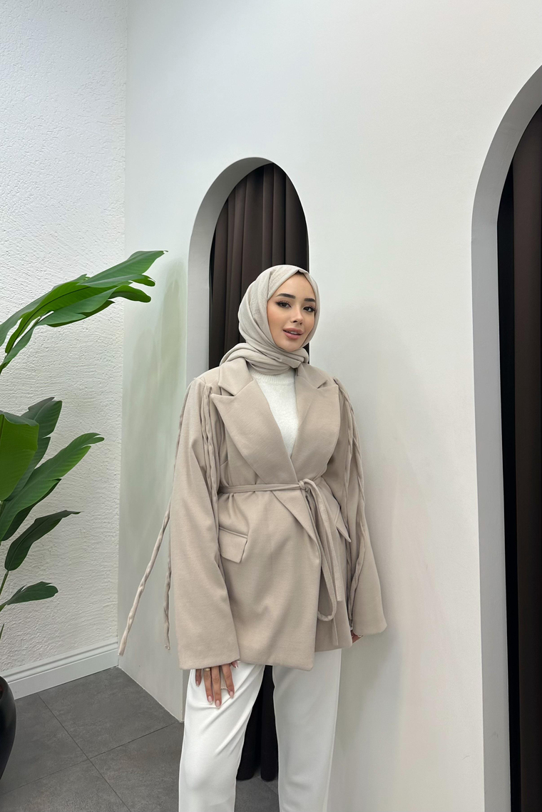 Elina Premium Kaşe Ceket - TAŞ