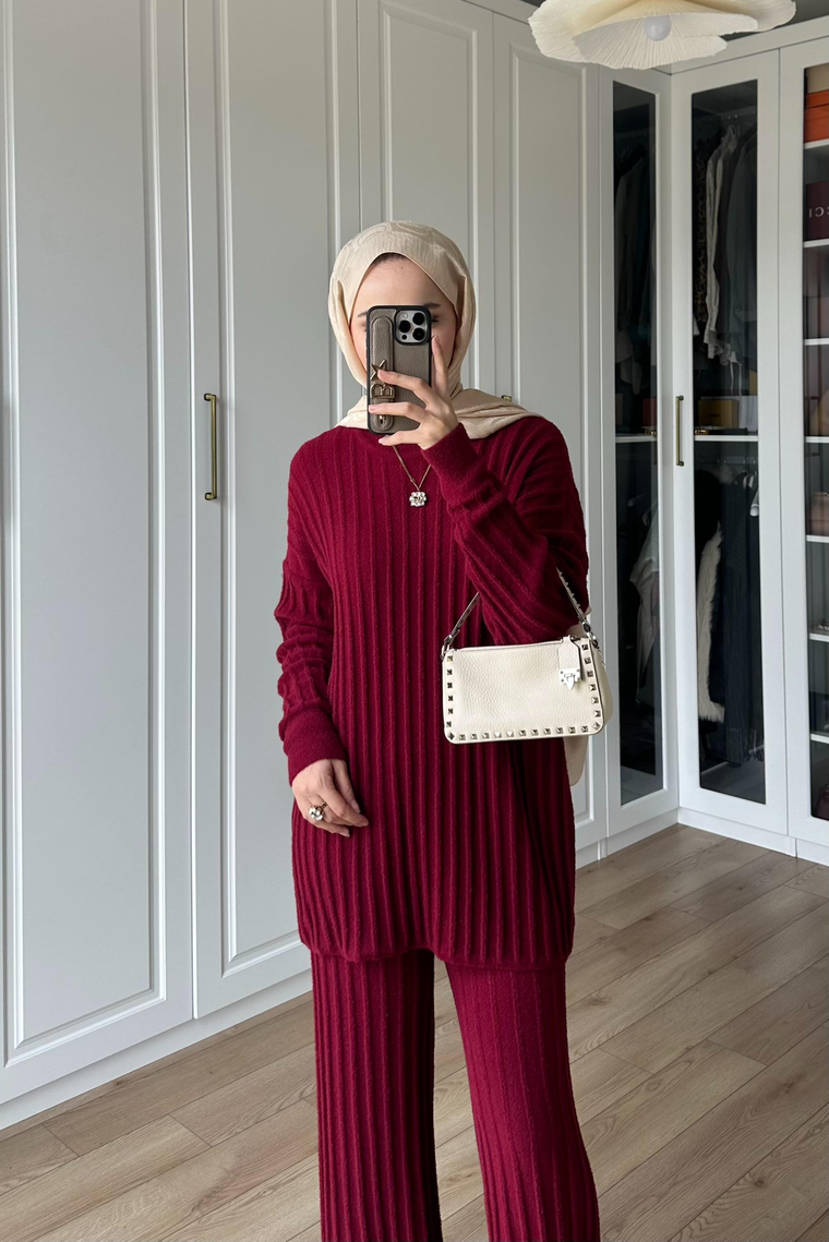Eloria Angora İkili Takım - BORDO