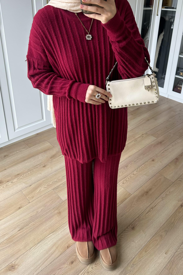 Eloria Angora İkili Takım - BORDO