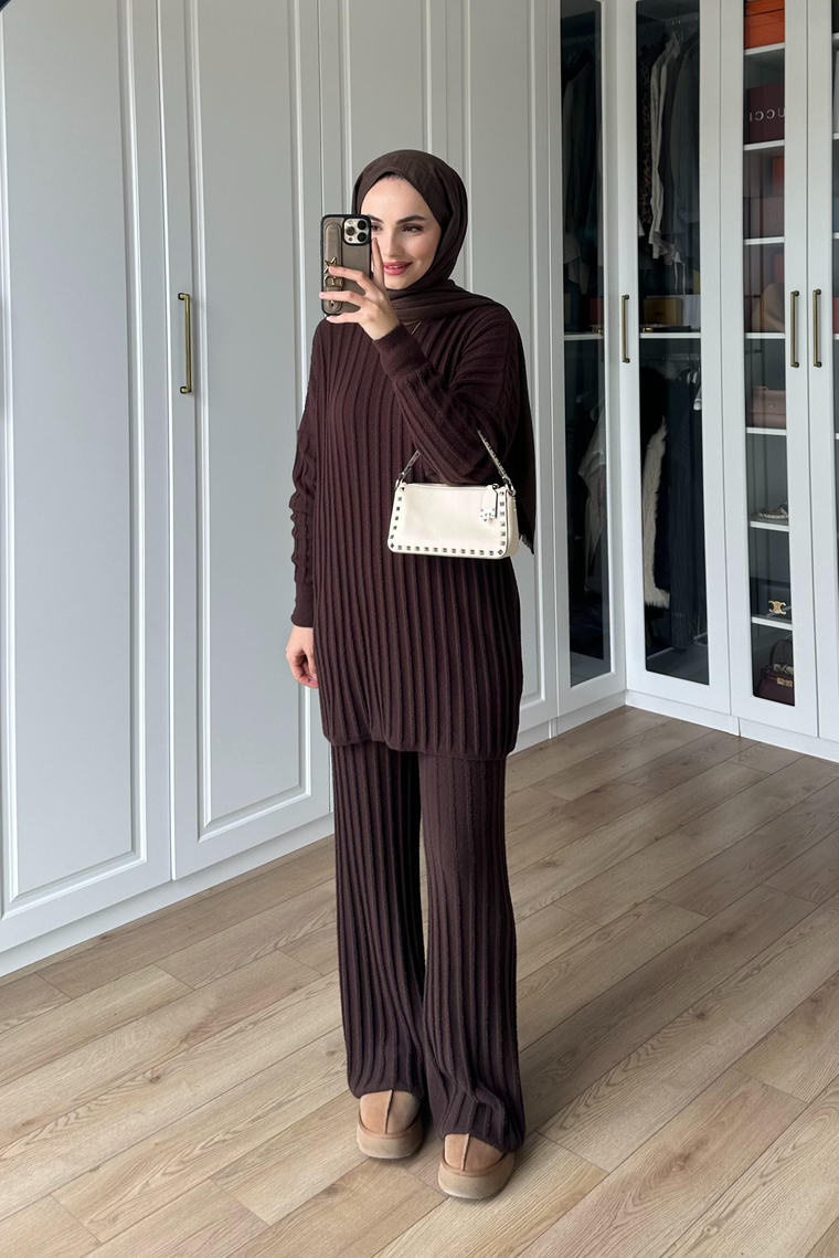 Eloria Angora İkili Takım - KAHVE
