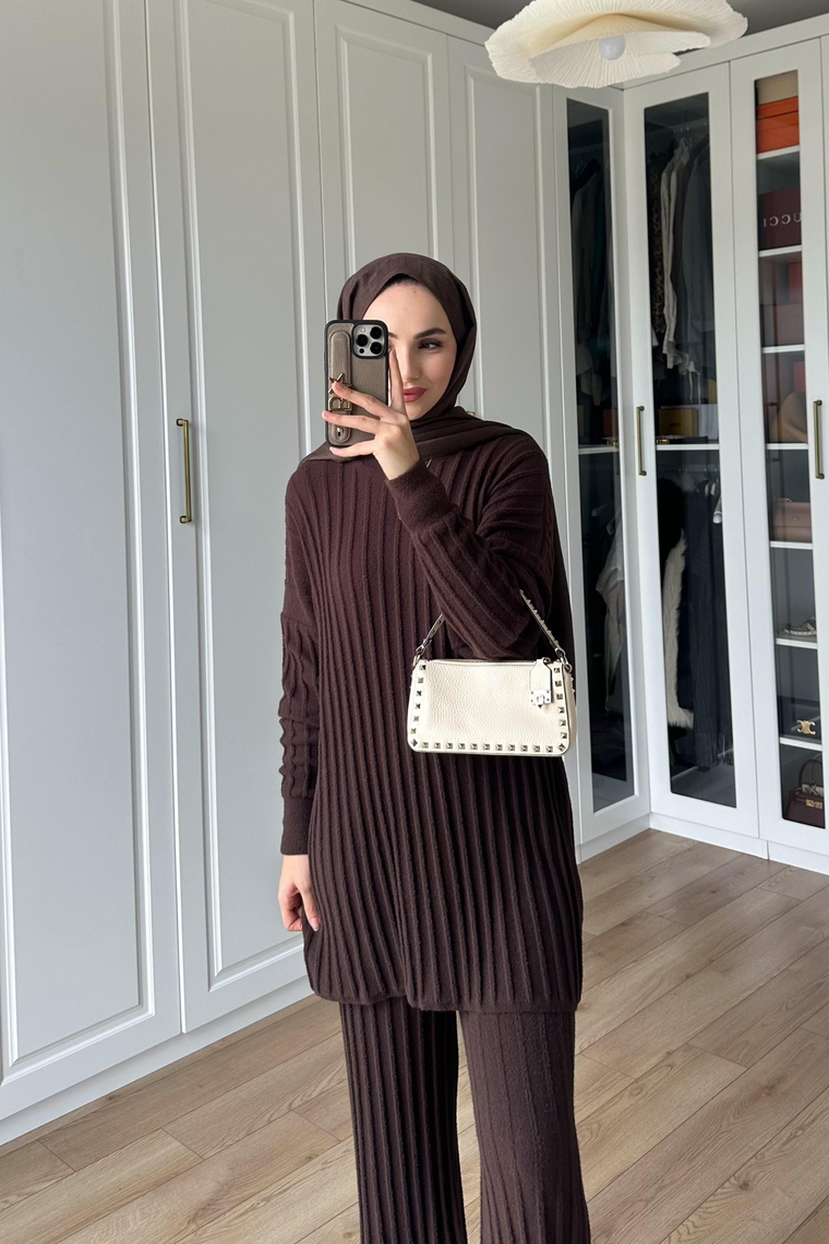 Eloria Angora İkili Takım - KAHVE