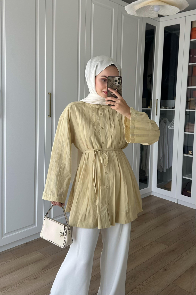 Elvis Nervür Detay Gömlek - BUTTER YELLOW
