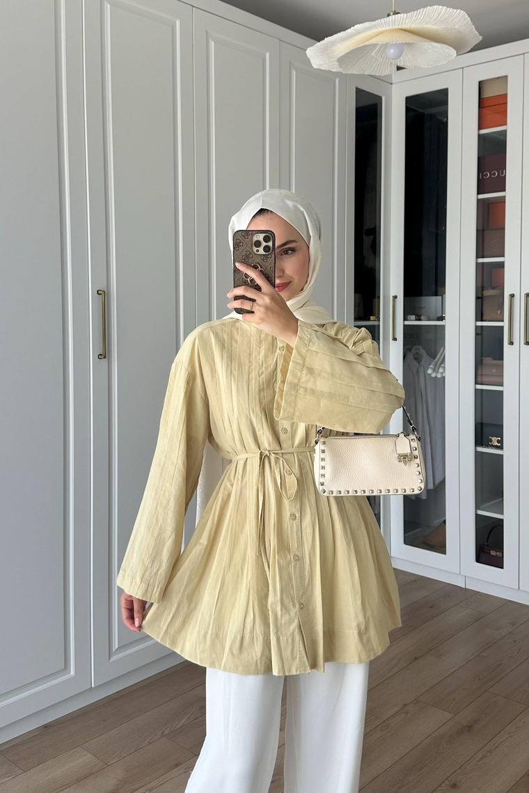 Elvis Nervür Detay Gömlek - BUTTER YELLOW