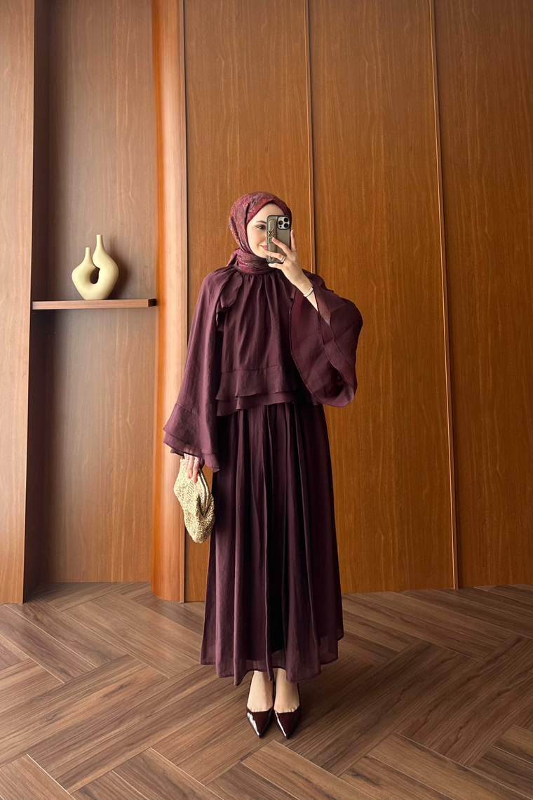 Fırfır Detay Etek Takım - MÜRDÜM