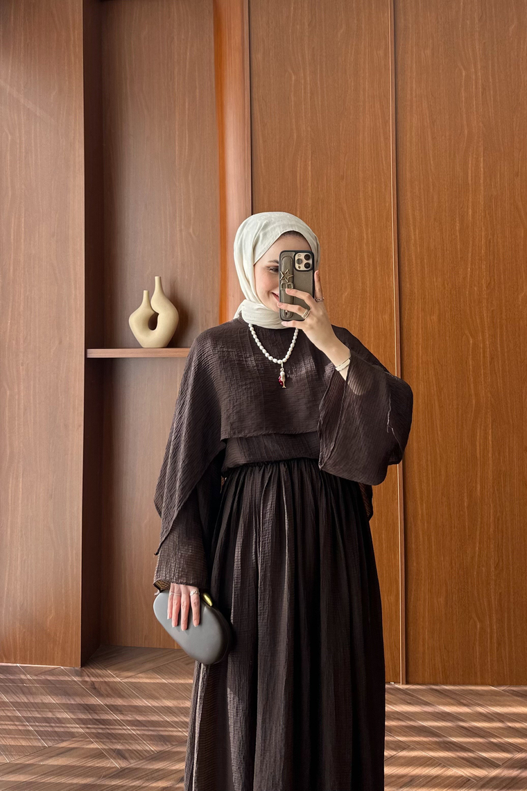Fulia Üçlü Etek Takım - KAHVE