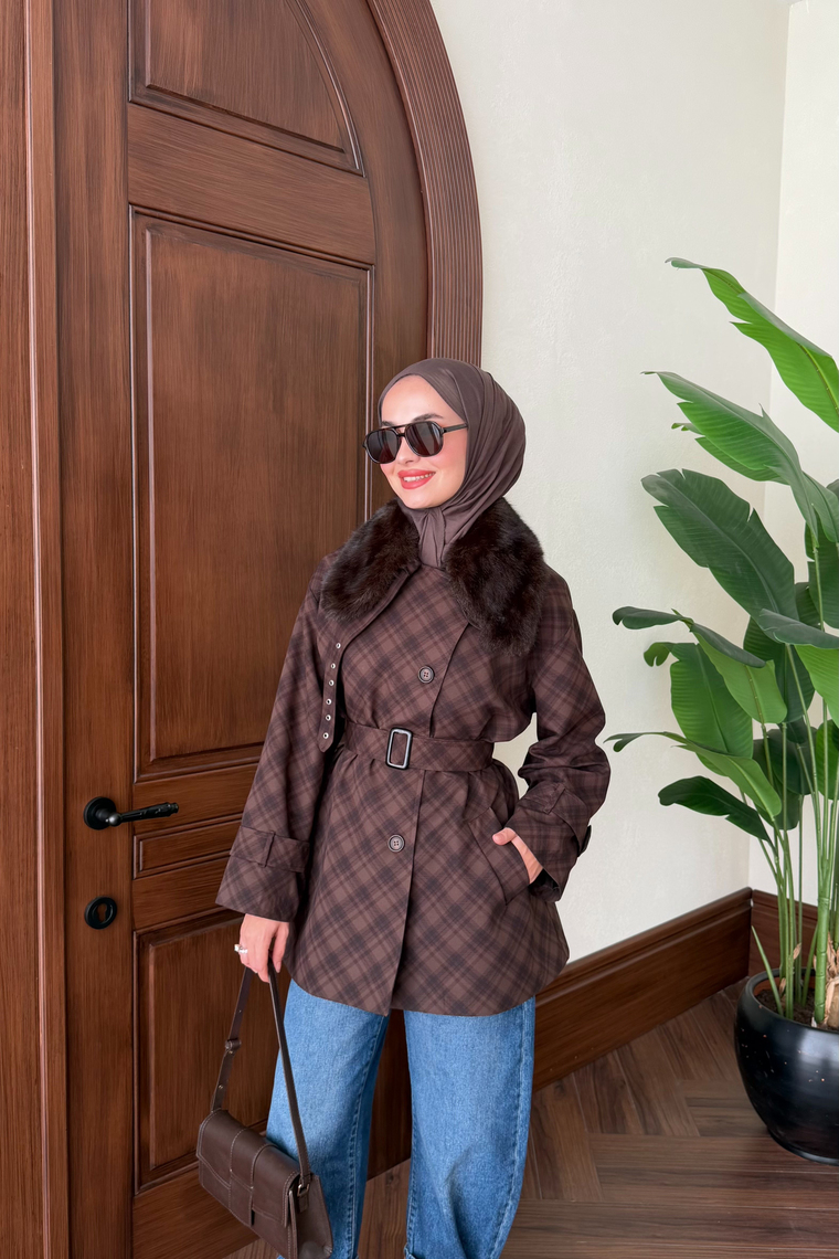 Galia Kürk Detay Trenç - EKOSE KAHVE