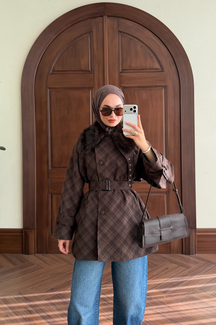 Galia Kürk Detay Trenç - EKOSE KAHVE
