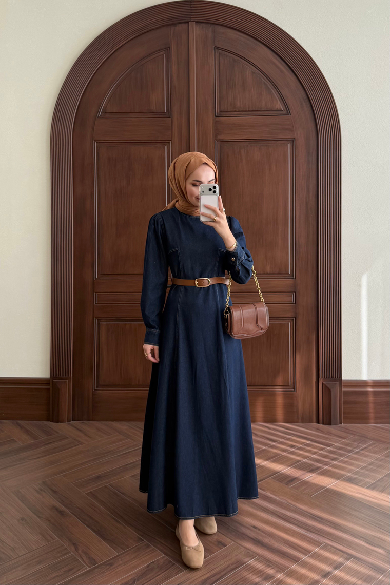 Liora Denim Elbise - DENİM