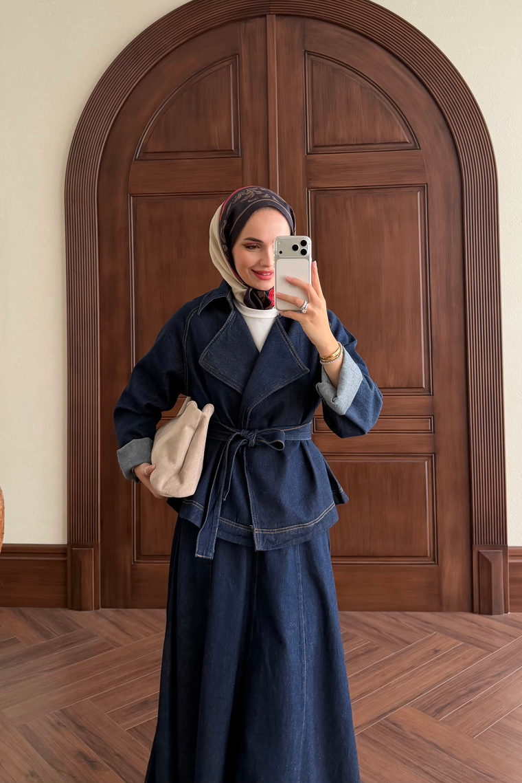 Lola Denim Etek Takım - LACİVERT