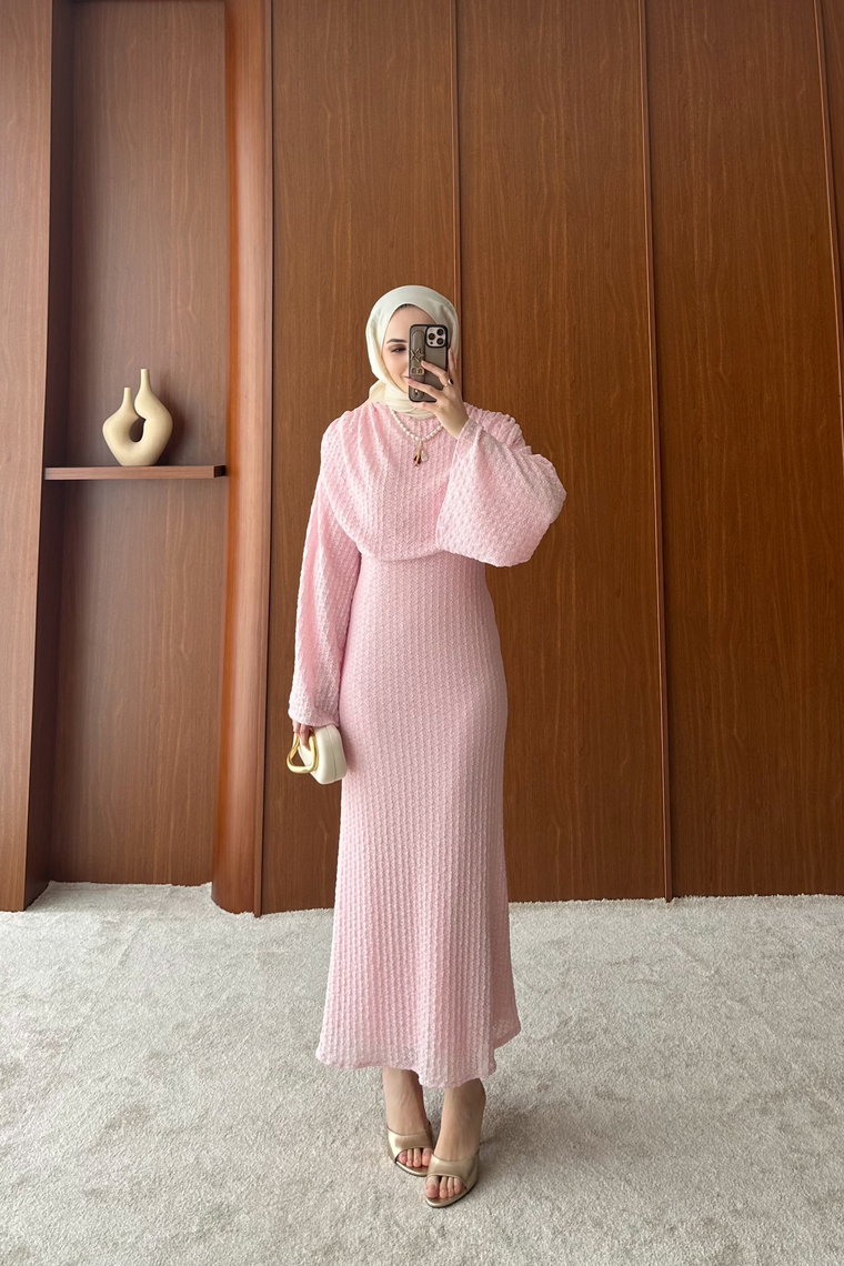 Madella Dantel Elbise - PEMBE