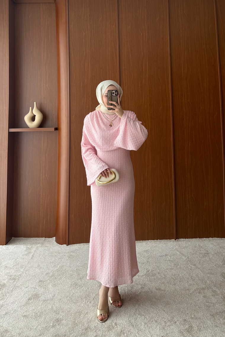 Madella Dantel Elbise - PEMBE