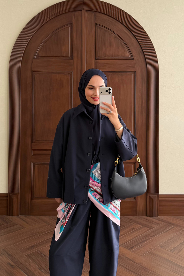Melia Bomber Ceket Pantolon Takım - LACİVERT