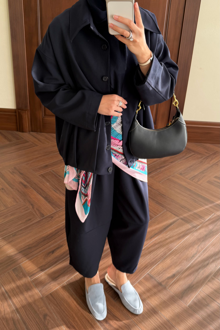 Melia Bomber Ceket Pantolon Takım - LACİVERT