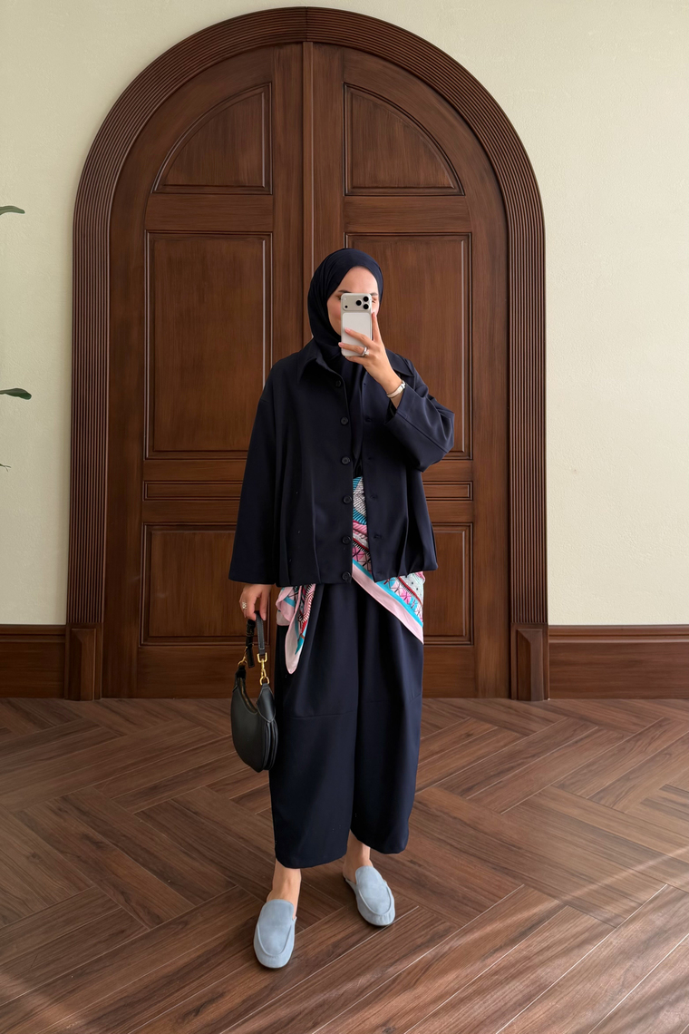 Melia Bomber Ceket Pantolon Takım - LACİVERT