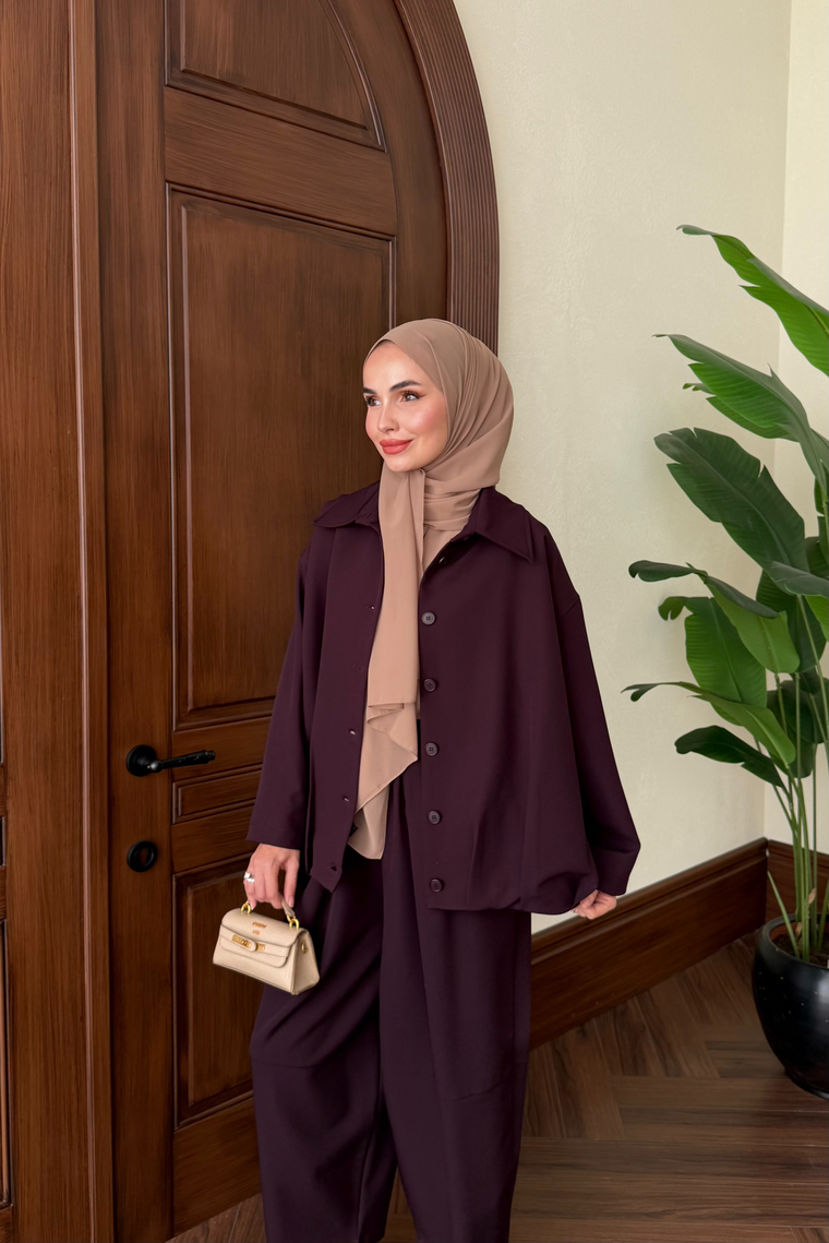 Melia Bomber Ceket Pantolon Takım - MÜRDÜM