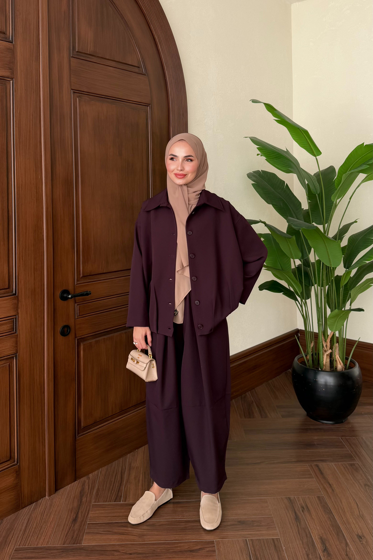 Melia Bomber Ceket Pantolon Takım - MÜRDÜM