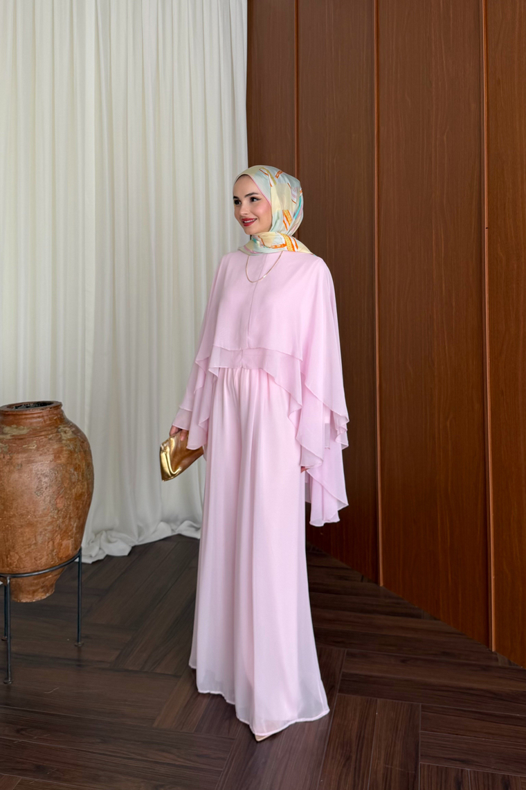 Minosa Şifon Pantolon Takım - PEMBE
