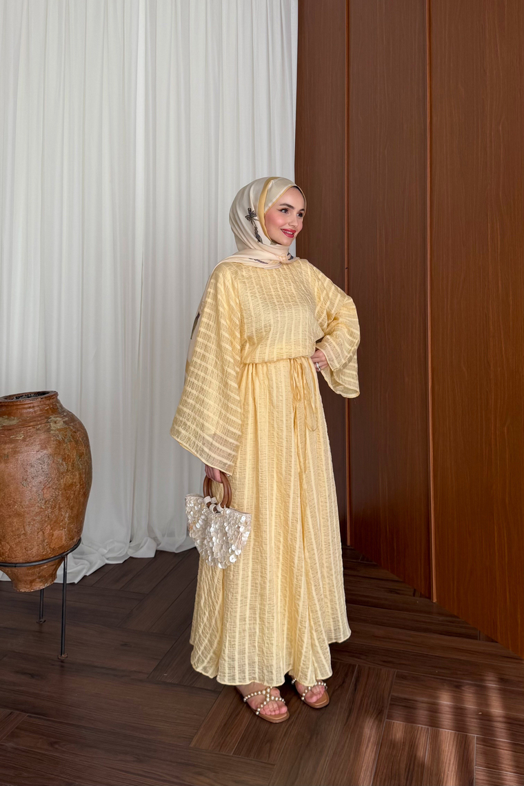 Moni Çizgili Pantolon Takım - SARI