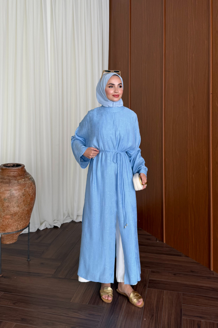 Monika Yırtmaçlı Kimono - MAVİ