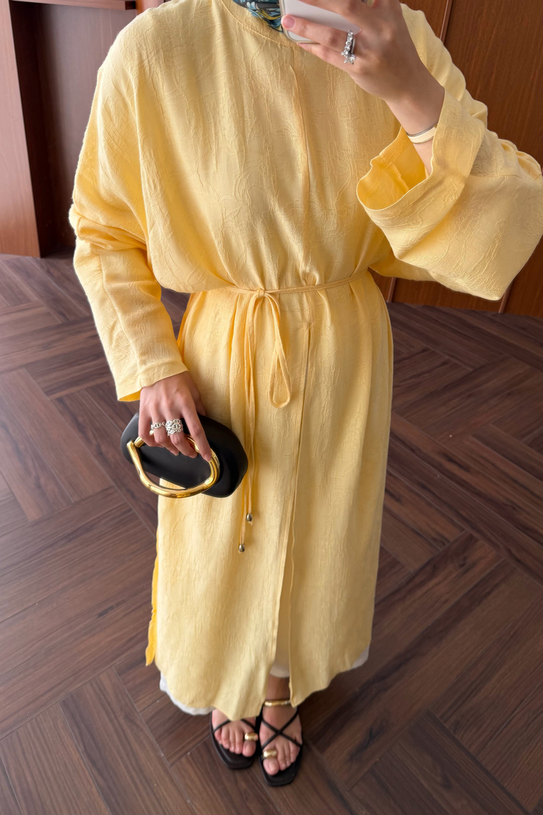 Monika Yırtmaçlı Kimono - SARI