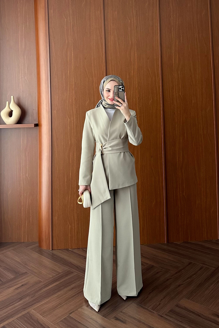 Premium Blazer Pantolon Takım - KÜF YEŞİLİ