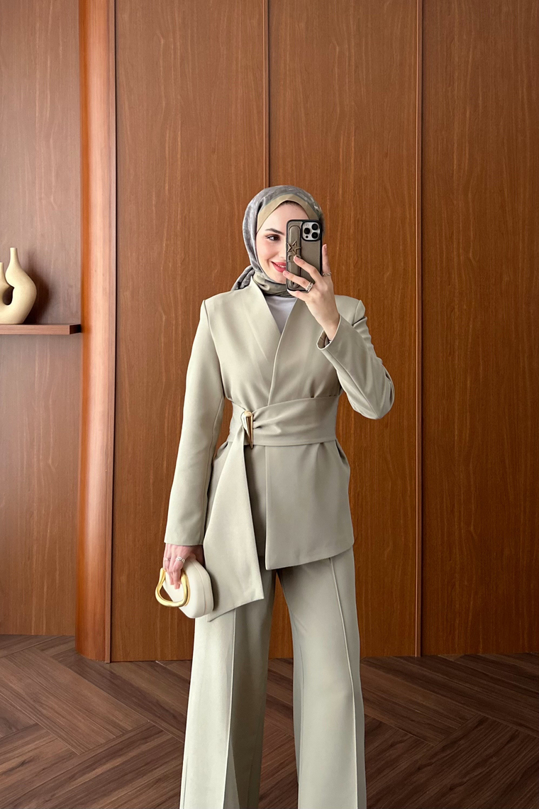 Premium Blazer Pantolon Takım - KÜF YEŞİLİ