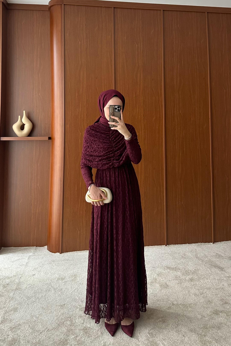 Ravina Dantel Detay Tasarım Elbise - MÜRDÜM