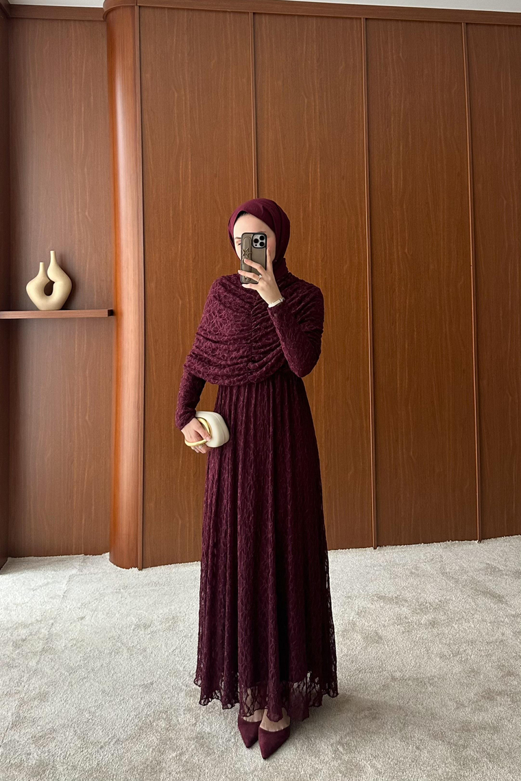Ravina Dantel Detay Tasarım Elbise - MÜRDÜM