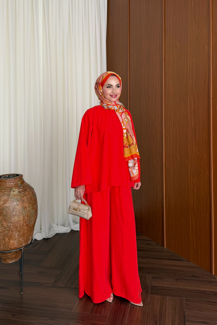 Salaş İkili Pantolon Takım - KIRMIZI