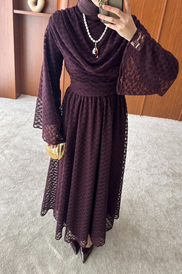 Sareya Tasarım Dantel Takım - BORDO