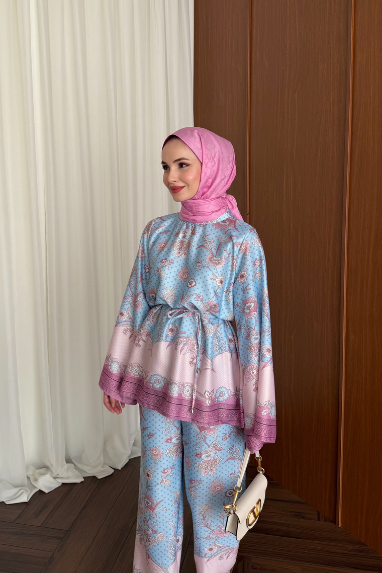 Sima Tasarım Pantolon Takım - MAVİ
