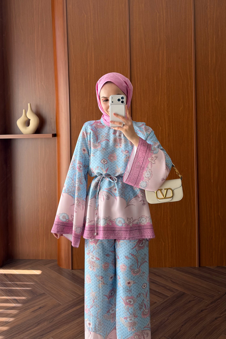 Sima Tasarım Pantolon Takım - MAVİ