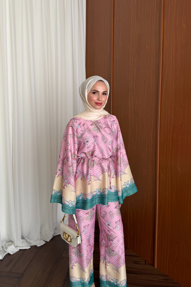 Sima Tasarım Pantolon Takım - PEMBE