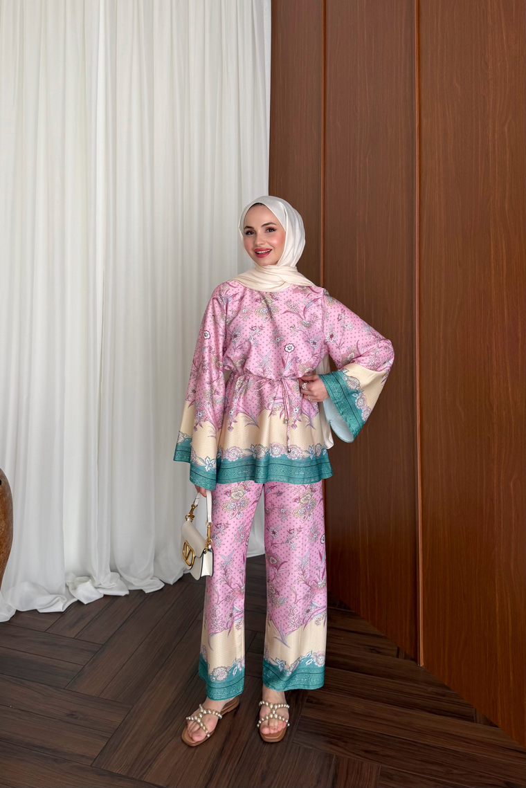 Sima Tasarım Pantolon Takım - PEMBE