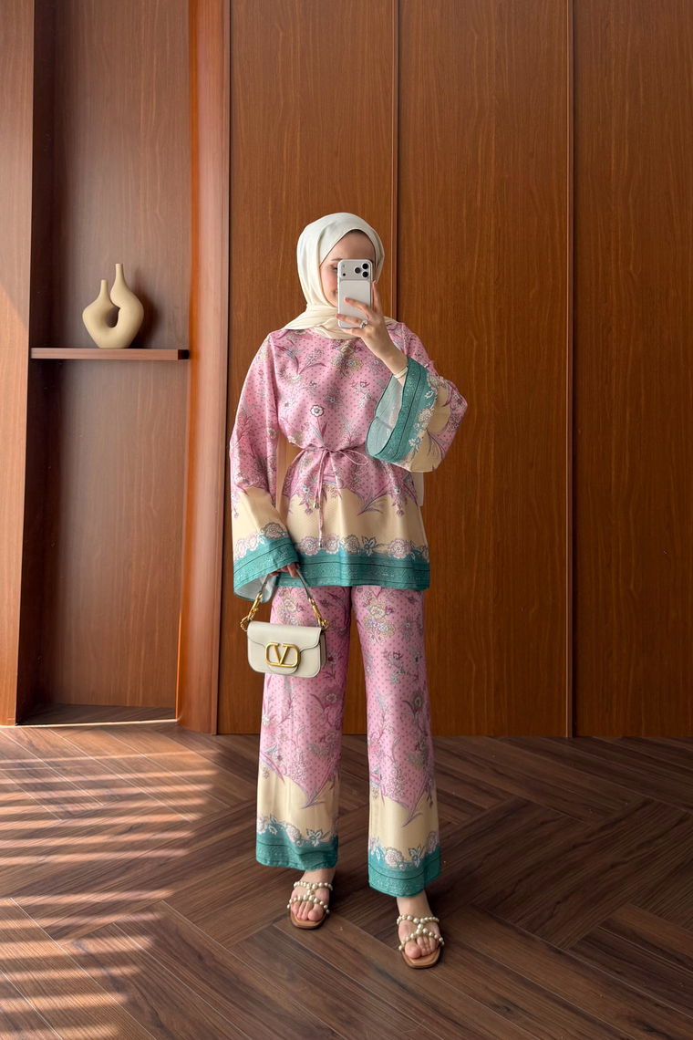 Sima Tasarım Pantolon Takım - PEMBE