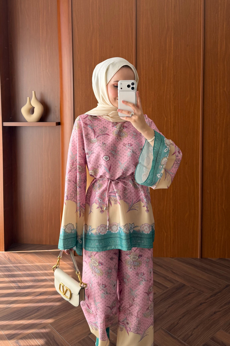 Sima Tasarım Pantolon Takım - PEMBE