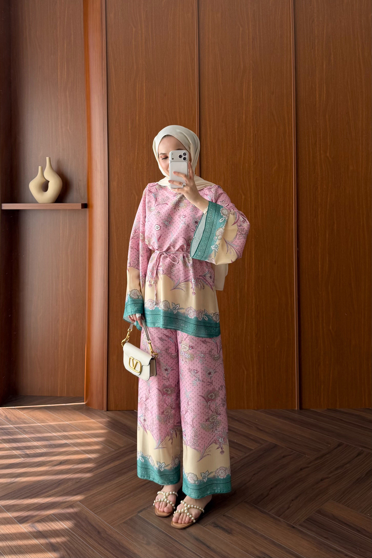 Sima Tasarım Pantolon Takım - PEMBE