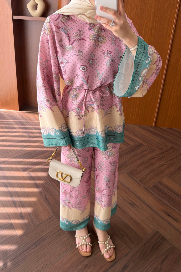 Sima Tasarım Pantolon Takım - PEMBE