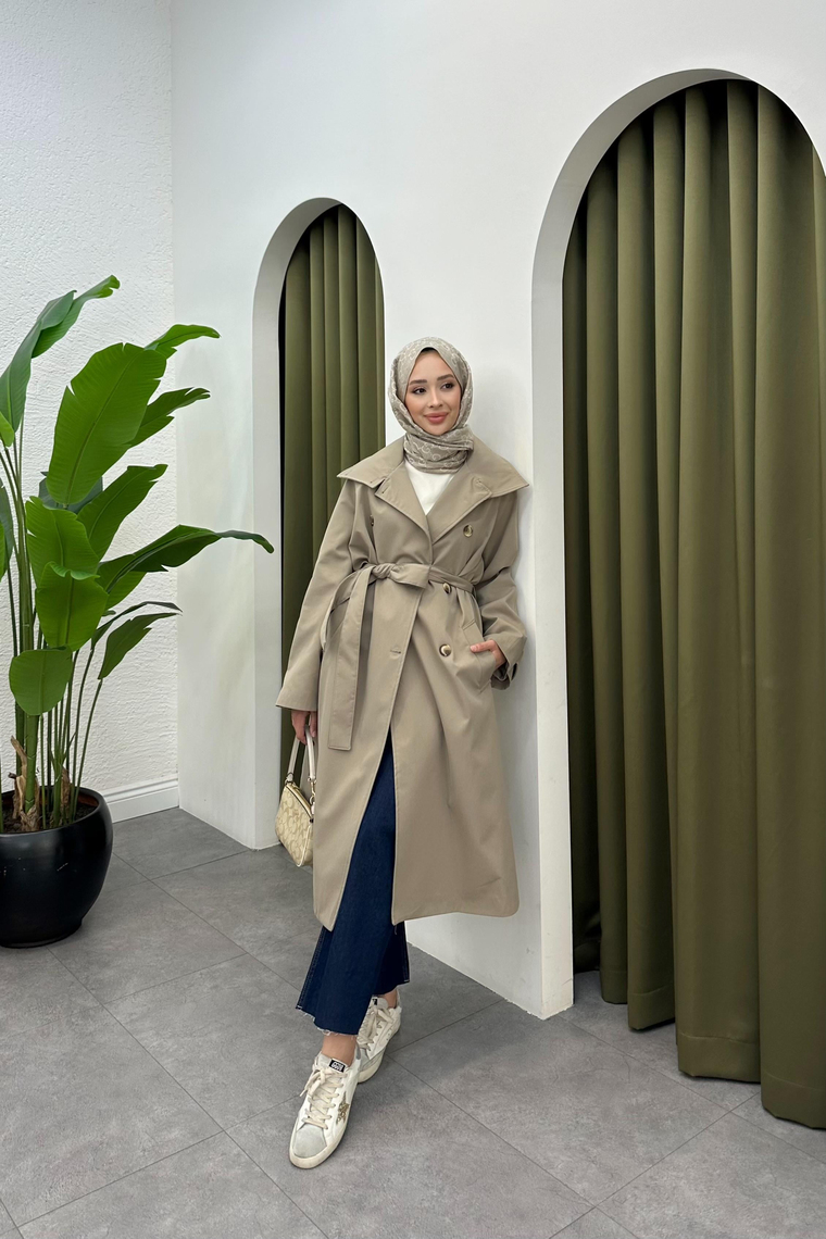 Suzana Oversize Trençkot - VİZON