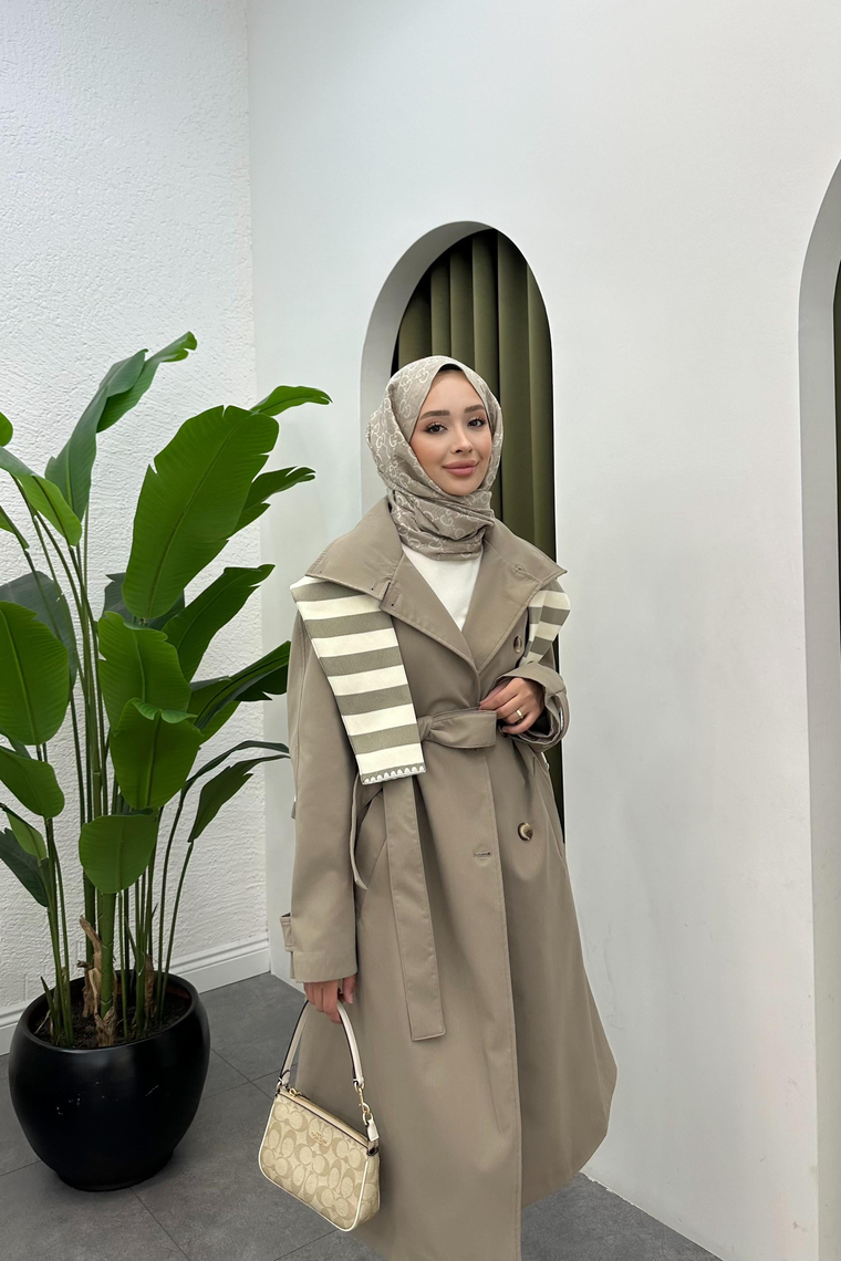 Suzana Oversize Trençkot - VİZON
