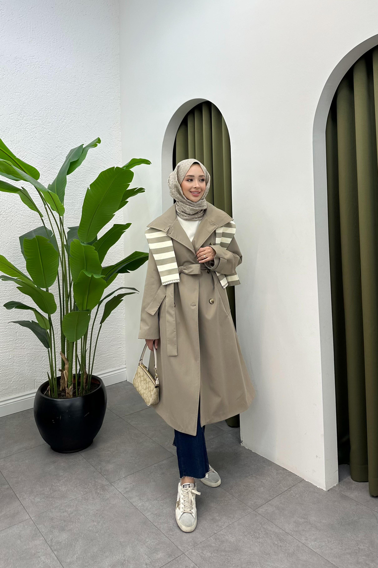Suzana Oversize Trençkot - VİZON