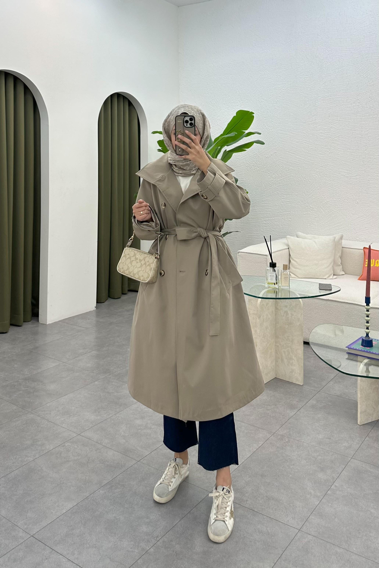 Suzana Oversize Trençkot - VİZON