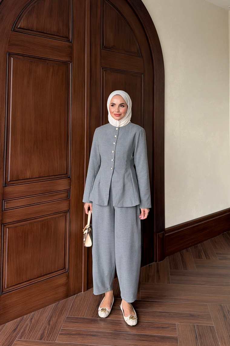 Tasarım Ceket Pantolon Takım - GRİ