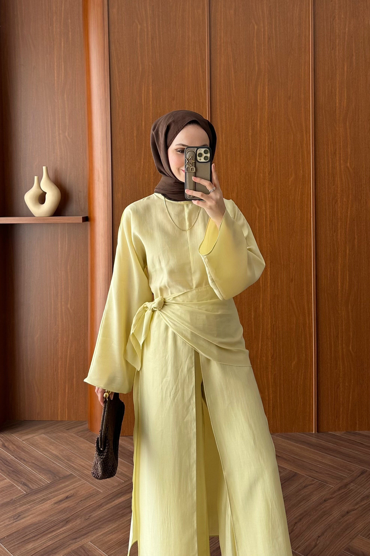 Üçlü Modal Pantolon Takım - SARI