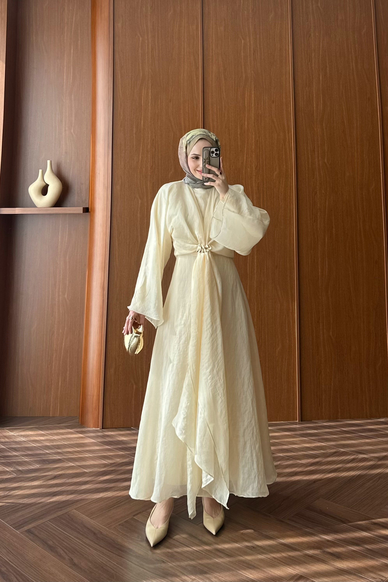 Valeria Tasarım Elbise - BUTTER YELLOW