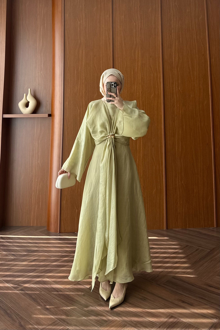 Valeria Tasarım Elbise - HAKİ