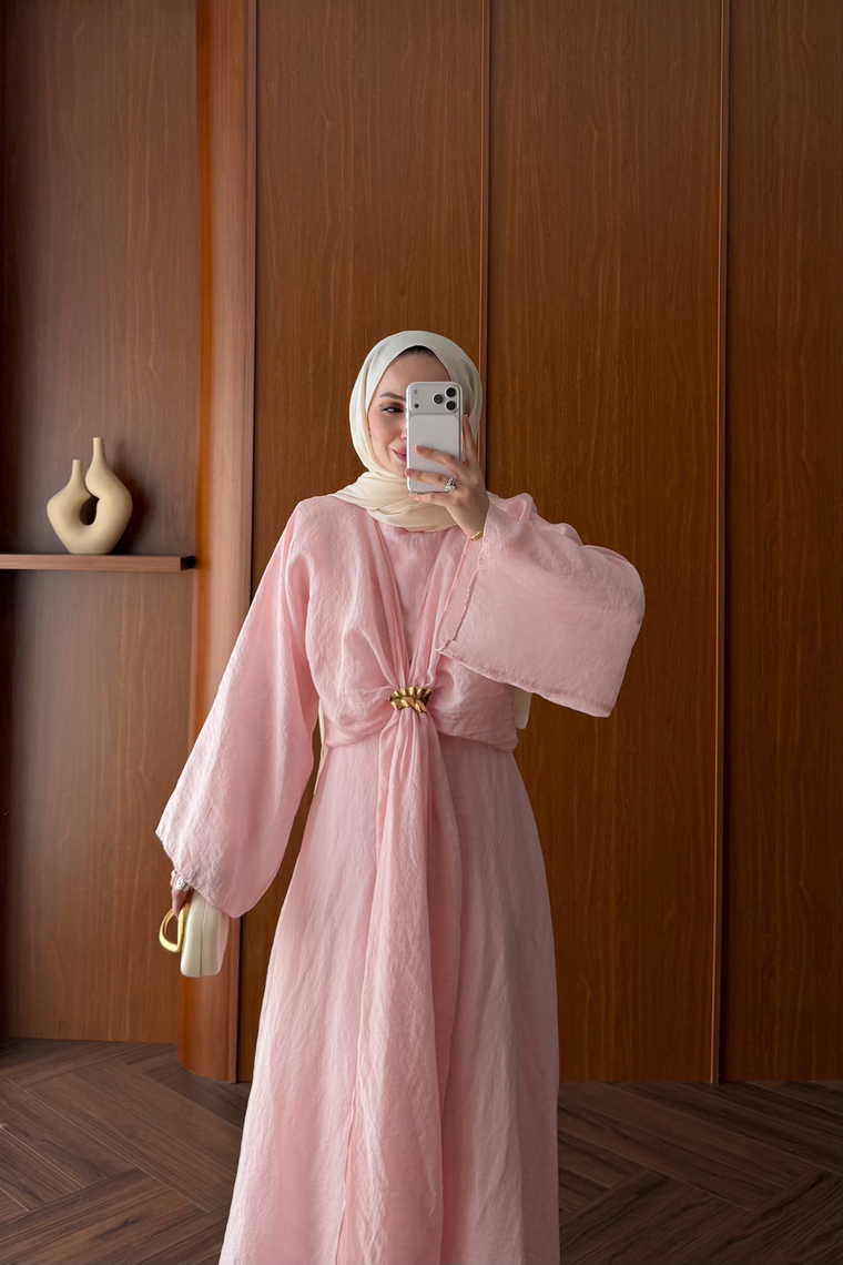 Valeria Tasarım Elbise - PEMBE