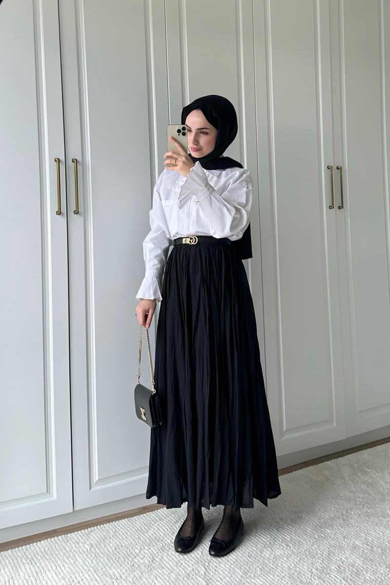 Vual Crush Pamuklu Etek - SİYAH