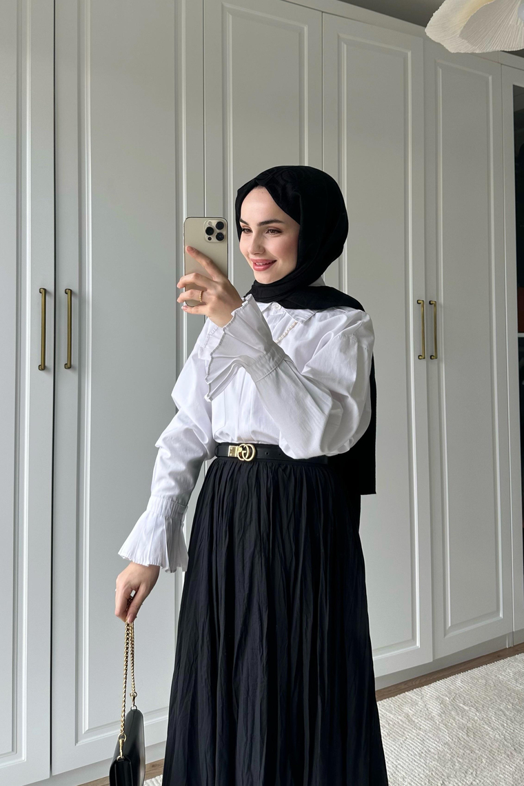 Vual Crush Pamuklu Etek - SİYAH